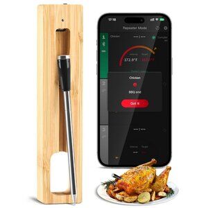 Smart Bluetooth Wireless Meat Thermometer with Probe Instant Read for BBQ